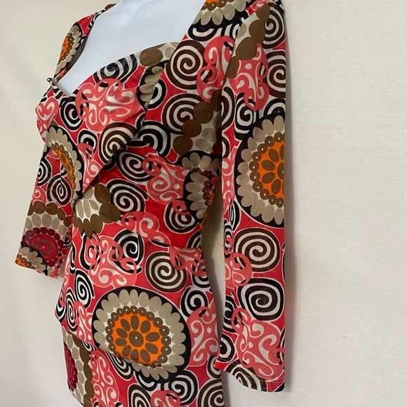 F-133 INC International Concepts Colorful 1/2 Sleeve Pullover Blouse Size S - Picture 4 of 12